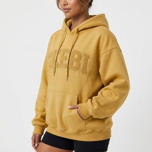 Sudadera con Capucha Casual de Alta Calidad para Mujer, con Hombros Caídos, Letra Bordada y Gráfico, Estilo Pullover - Product Image 3