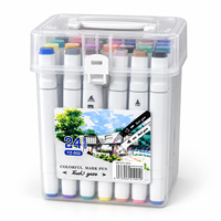 Marqueur d'art professionnel Jiuniu YZ-502-1 à double pointe, encre à l'alcool de haute qualité, design carré blanc pour le dessin de précision