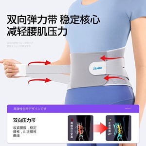 Cinturón de soporte lumbar Zeamo con correas elásticas dobles para estabilidad del torso y alivio del dolor de espalda, soporte lumbar para adultos - Product Image 1