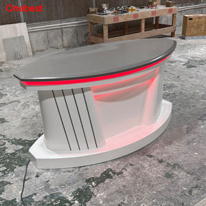 Console de réception moderne pour studio de télévision en Corian haut de gamme avec éclairage LED - Product Image 4