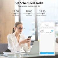 Capteur de température et d'humidité intelligent Tuya WiFi alimenté par USB avec écran couleur, contrôle à distance infrarouge via application pour climatiseur