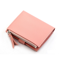 Dompet Kulit Minimalis Wanita, Dompet Bergaya Mini Ramping Kecil Pendek Murah Wanita