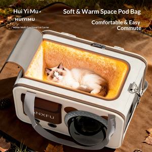 Borsa Trasportino Invernale Calda Portatile per Gatti a Capsula Spaziale, Antivento, Termica, Foderata in Pile, con Chiusura a Cerniera, per Animali Domestici - Product Image 3