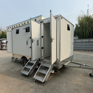 Douche mobile avec toilettes, remorque de salle de bain portable à 2 cabines pour événements et camping - Product Image 3