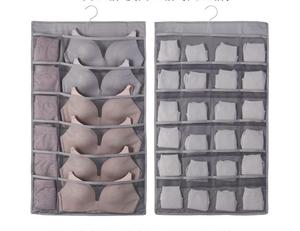 Double-Sided Fabric Hanging Storage Bag Wall Mounted Underwear Sock Organizer for Bedroom Living <b>Room</b> - Product Image 6
