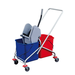 <span class=keywords><strong>Chariot</strong></span> essoreur mobile à double bac grande capacité avec essoreuse manuelle <span class=keywords><strong>pour</strong></span> le nettoyage des zones publiques et des restaurants - Product Image 3