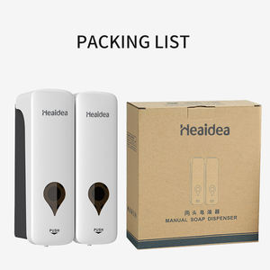 Distributeur de savon pour les mains mural moderne en ABS 2 en 1 sans perçage avec pompe pour gel douche/shampoing - Product Image 3