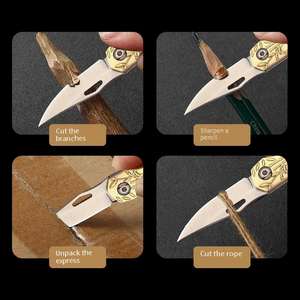 Navajas Plegables Pequeñas de Latón EDC Portátiles, Navaja de Desempaquetado Rápido de Bolsillo - Product Image 5
