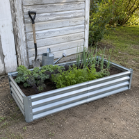 Kit de jardinière surélevée en acier galvanisé OEM, revêtement en poudre, écologique, résistant à la rouille, bac à légumes rectangulaire avec drainage