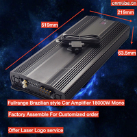 Amplificateur de subwoofer de voiture brésilien 1 Ohm stable, 18K, pleine gamme, RMS 18000W, SPL, basses puissantes, monobloc, classe D