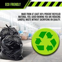 Bolsas de basura negras de alta resistencia de 65 galones, 1.5 mil, 50x48 pulgadas, paquete de 50, para uso en construcción al aire libre por contratistas