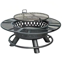 Brasero portable de haute qualité fabriqué en usine, avec revêtement en poudre, barbecue avec fourche à feu pour se réchauffer