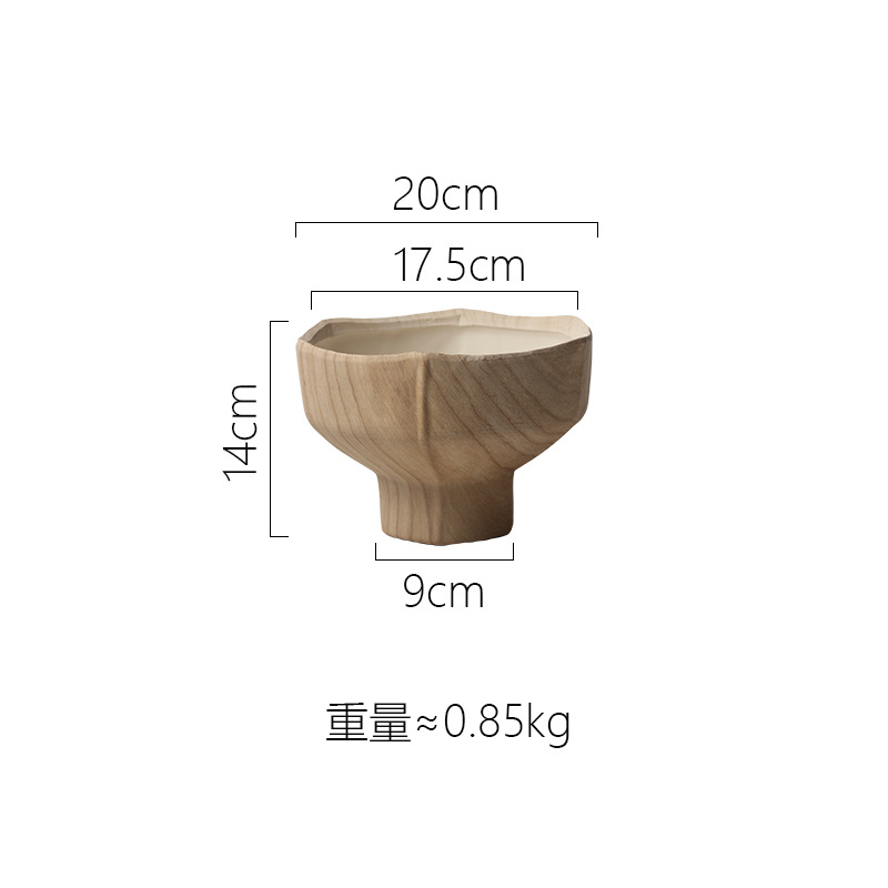 Ak463 original wood grain flowerpot with holes-no chassis