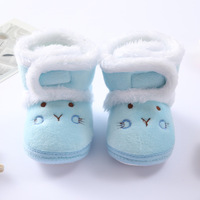 DOU YI Nouvelles Chaussures Bébé 6-12 Mois Automne Hiver Semelle Souple Mi-Mollet Fermeture Auto-agrippante Dessin Animé Chaussures pour Tout-petits