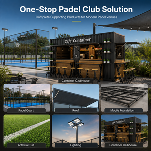Club-house modulaire en conteneur pour terrain de padel, bar à café extérieur, réception, boutique, structure d'accompagnement pour club sportif - Product Image 6
