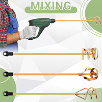 Accessoire mélangeur à pales pour perceuse électrique, pour béton, peinture, mortier, ciment, boue, plâtre, et autres matériaux liquides (type Thinset), petit agitateur