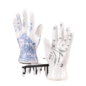 Support cosmétique multifonctionnel en céramique émaillée de style Art Déco Redeco, en forme de main, pour enfant/adolescent, décoration de table pour la maison ou le <span class=keywords><strong>bureau</strong></span> - Product Image 1