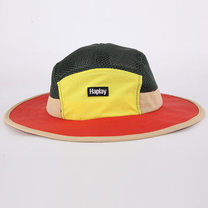 Sombrero Boonie de ala grande plegable de alta calidad, gorra de nailon de poliéster para acampar de secado rápido, sombreros de cubo personalizados de malla con cuerda - Product Image 3