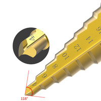 4-32mm HSS Titanium Step Pagoda Drill Foret de scène conique à grande vitesse pour outils électriques en métal et en bois