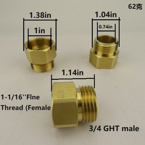 Brass Hose Bib Adapter 1-116 Inch To 34GHT Anti Corrosion For Washing Machine - Product Image 4
