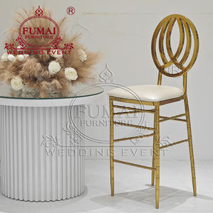 Modern High Steel & Glass Legs Fancy <b>Bar</b> Stool-High <b>End</b> Commercial Use for Hotel Mall & Outdoor (Model HW-2023) - Product Image 2