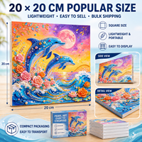 KS Craft Starry Sky Cat Ocean Dolphin Pearl Diamond Painting Kit Special Drill Fantasy Animal Art DIY Home Decor Gift