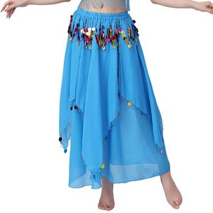 Jupe de danse du ventre pour femmes, jupe de danse du ventre à franges pailletées, jupe en mousseline de soie pour la danse du ventre, vêtements de danse du ventre, vêtements de scène, jupe à paillettes - Product Image 2