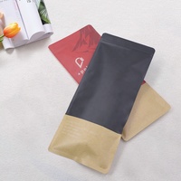 Emballage alimentaire de luxe haut de gamme pour thé et café, pochette en mylar mate brillante résistante à l'humidité, à trois côtés scellés avec fermeture éclair refermable