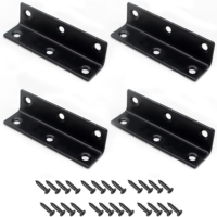 Support d'angle renforcé de meubles noirs support d'angle en acier inoxydable épaissi connecteur de support en forme de L