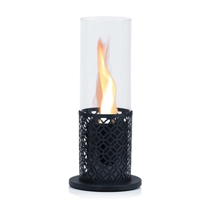 Colonne <span class=keywords><strong>de</strong></span> <span class=keywords><strong>feu</strong></span> autoportante moderne en acier noir à flamme tourbillonnante au bioéthanol pour foyer intérieur/extérieur - Product Image 1