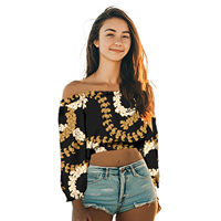 Blusas elegantes con hombros descubiertos para mujer, blusas, ropa Hawaiana de Samoa Tribal Polinesia, blusa de diseño personalizado para mujer