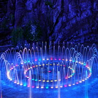 Grande fontaine musicale circulaire pour parc, avec éclairage LED dynamique, dispositif paysager extérieur