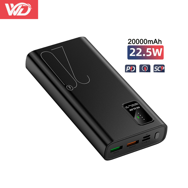 Factory Power Bank 20000mah PD 20.5W Charger Portable Powerbank 20000 Mah External Battery Fast Charge for iPhone