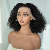 Perruques en cheveux humains bruts vietnamiens SDD, perruque frontale HD Lace, coupe courte bob, Afro Bomb Jerry Curly, sans colle
