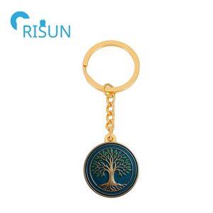 พวงกุญแจโลหะแบบกำหนดเอง Rune สัญลักษณ์นอร์สไวกิ้งพระเจ้าโอดินเงินโบราณต้นไม้สีทองของชีวิตจี้สร้อยคอพวงกุญแจ - Product Image 2