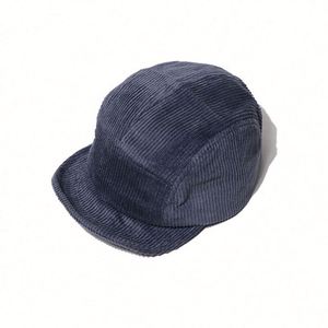 New Short Brimmed Street Vintage Soft <b>Top</b> 5 Panel Snapback Hat Autumn Winter Corduroy Sport Baseball Cap - Product Image 4