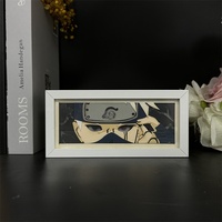 Lampe en papier découpé Anime Hokage, lampe rectangulaire en papier 3D, décoration de table pour chambre à coucher, dortoir, cadeau, cadre photo, peinture