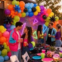 Kit d'arche de guirlande de ballons en latex colorés arc-en-ciel néon pour la décoration de fête d'anniversaire d'enfants, de carnaval et de festival