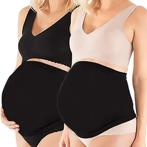 Ingrosso Logo traspirante personalizzato ad alta elasticità senza soluzione di continuità donne in gravidanza maternità cintura di supporto prenatale