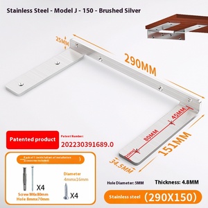 Soporte de Pared Invisible para Estantes, Soporte Triangular para Estanterías, Marco de Soporte para Divisores de Almacenamiento, Conector para Soporte de Estantes - Product Image 6