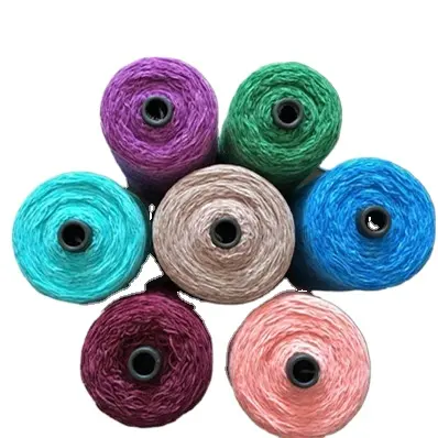 4.5nm 100% Bright Polyester bulky chenille yarn raw white and dyed coloured on plastic cone for chenille sweaters
