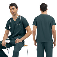 Conjunto de Uniforme Médico Blanco 42217, Color Sólido, para Clínica Dental, Spa, Terapia Podal, Producto Nuevo con Logotipo Bordado