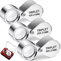 10X 20X 30X Folding Jewelry Magnifiers High Quality Small Magnifying Glass Pocket Jewelry Loupe for Gift and Promotion
