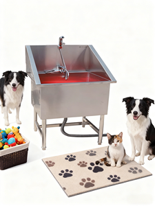 Stazione di Lavaggio per Animali Domestici in Acciaio Inox Regolabile e Antiscivolo per Cliniche Veterinarie, Negozi di Toelettatura e Cura Domestica - Product Image 6