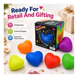 Pelota Sensorial Antiestrés de Corazón con Purpurina que Brilla en la Oscuridad, Juguete Sensorial Blandito para Adultos y Niños, Regalo, Vendedor para el Mercado de Exportación - Product Image 2
