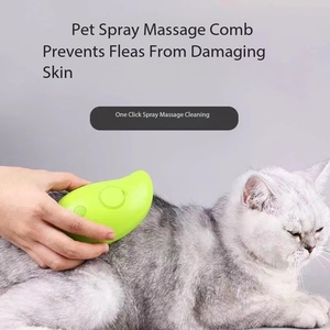 Brosse de douche multifonction en silicone en forme de mangue, peigne de bain en plastique souple pour toilettage de chiens et chats, avec fonction de massage par pulvérisation - Product Image 1