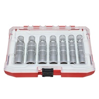 7 pièces 12pt magnétique paroi mince prise de bougie d'allumage Joint universel 3/8 pouces entraînement prise pivotante ensemble d'outils de suppression