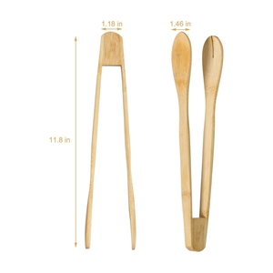 ที่คีบอาหารทำจากไม้ไผ่ ด้ามจับกันลื่น เหมาะสำหรับบาร์บีคิว ครัว ที่คีบขนมปัง ใช้สำหรับอบอาหาร ขนมขบเคี้ยว สลัด เนื้อหมู ขนมปัง - Product Image 3