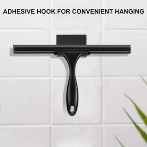 Squeegee noir mat de haute qualité, squeegee polyvalent pour les portes de douche de salle de bain, les miroirs, les carreaux et les vitres de voiture - Product Image 4