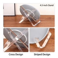 Présentoir Moderne en Plastique Transparent Poli pour Œuvres d'Art, Gâteaux, Chevalets, Livres de Recettes, Disques - Acrylique Résistant à l'Eau